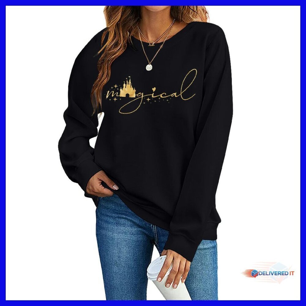 Magic Kingdom Long Sleeve Tee Women's Graphic Sweatshirt Disney Castle